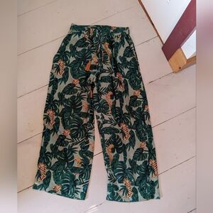 Cost Plus World Market Green Jungle Print Pajama Pants
